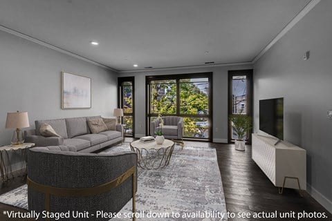 Floor plan for 1 bed, 1 bath, 1058 sqft