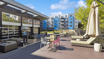 Rendering of a rooftop patio
