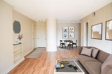 Pittsburgh apartment for rent - a living room with a couch and a table