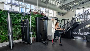 Woman running on treadmill