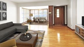 Pittsburgh townhouse for rent - a living room filled with furniture and a large window