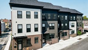 Pittsburgh apartment for rent - two story apartment buildings on a city street