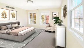 Pittsburgh apartment for rent - a bedroom with a bed and a chair