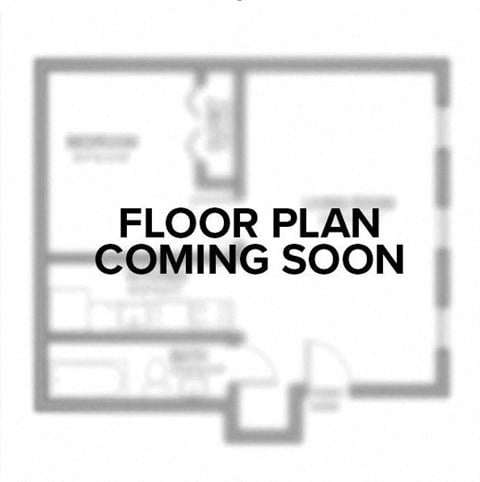 Floor plan for 1 bed, 1 bath, 460 sqft