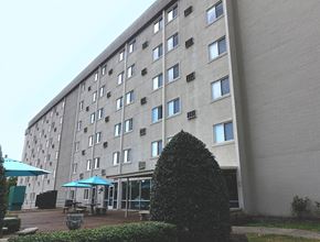 Madison apartment for rent - a building with a courtyard in front of it