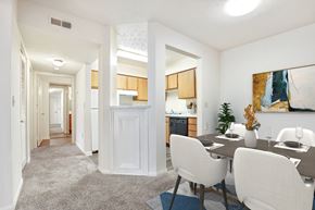 Crawfordsville apartment for rent - A dining room with a table set for four.