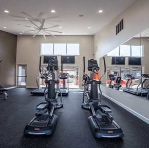 Indianapolis apartment for rent - cardio equipment in the gym at 7 Pointe Apartments, Indianapolis, Indiana