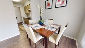 Indianapolis apartment for rent - Dinning table with chairs at Summit at Keystone Apartments, Indiana