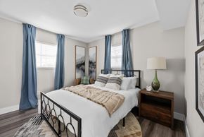 Columbus apartment for rent - Bedroom with a large bed at The Rand Apartments, Columbus, OH