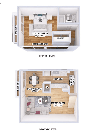 Floor plan for 1 bed, 1 bath, 828 sqft