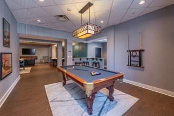 Billiards table in game room