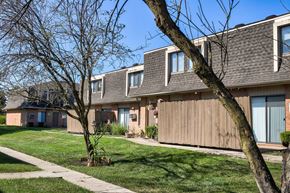 Columbus townhouse for rent - Trees and row of houses at Timbercreek Apts, Columbus, OH 43207