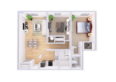 Floor plan for 2 beds, 1 bath, 1550 sqft