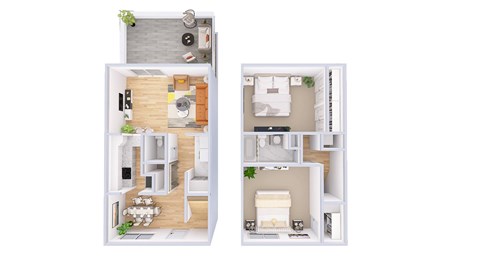 Floor plan for 2 beds, 2 baths, 1650 sqft