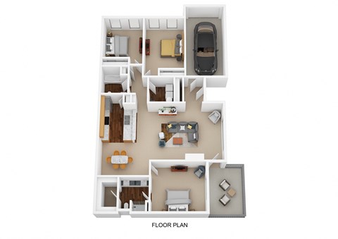 Floor plan for 3 beds, 2 baths, 1505 sqft