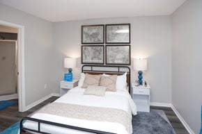 Indianapolis apartment for rent - Bedroom with a large bed at Meridian Court South, Indianapolis, Indiana