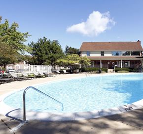 Indianapolis apartment for rent - A pool with a ladder in the middle of it.