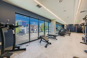 Colorado Springs apartment for rent - A gym with a view of the city.