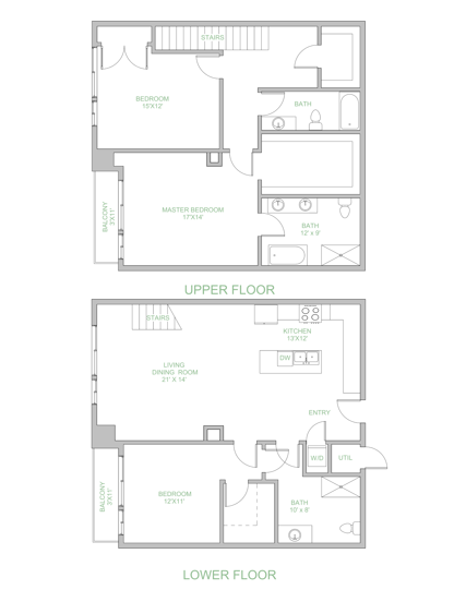 Floor plan for 3 beds, 3 baths, 2150 sqft
