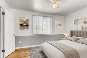 Colorado Springs apartment for rent - model bedroom with modern look in model home with window