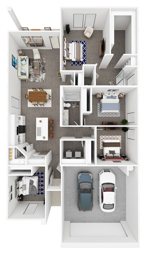 Floor plan for 4 beds, 2 baths, 1479 sqft