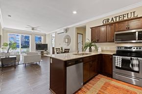 Johnstown apartment for rent - a kitchen and living room with a counter top