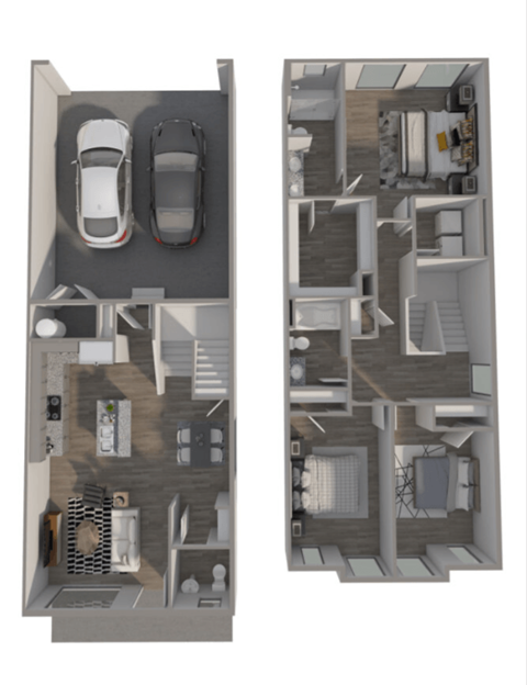 Floor plan for 3 beds, 2.5 baths, 1468 sqft
