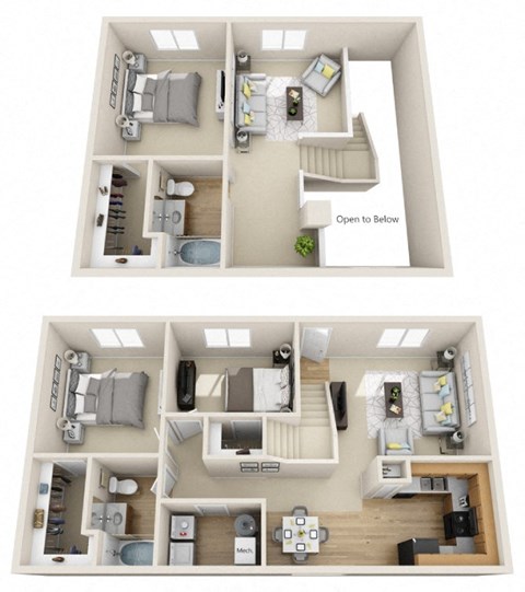 Floor plan for 3 beds, 2 baths, 1669 sqft