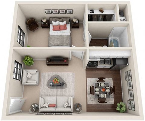 Floor plan for studio, 1 bath, 462 sqft