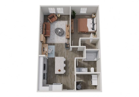 Floor plan for 1 bed, 1 bath, 816 sqft