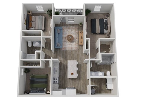 Floor plan for 3 beds, 2 baths, 1248 sqft