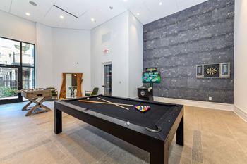 Billiards table in game room