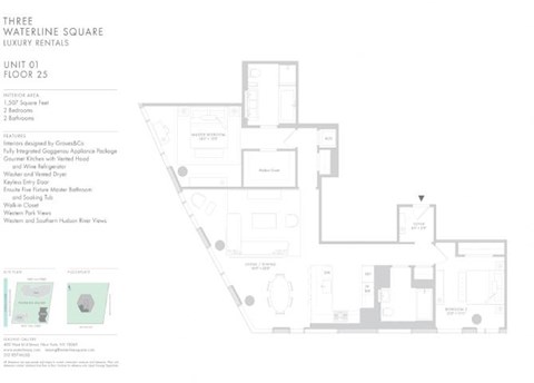 Floor plan for 2 beds, 2 baths, 1507 sqft