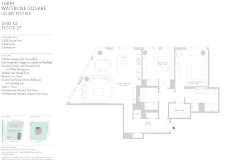 Floor plan for 2 beds, 2 baths, 1383 sqft