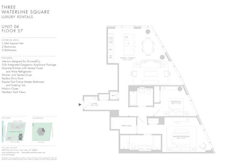 Floor plan for 2 beds, 2 baths, 1344 sqft