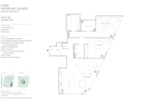 Floor plan for 2 beds, 2 baths, 1438 sqft