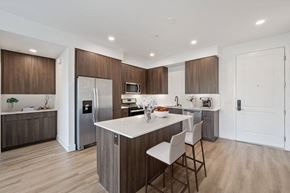San Diego apartment for rent - Stunning kitchens feature quartz countertops and backsplash at Windsor Rancho PQ in San Diego, California
