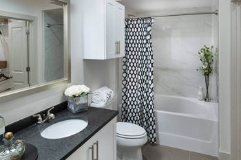 Ample storage in bathroom