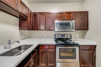 Modelhomes-fully-equipped kitchen with stainless steel appliances