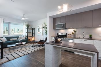 Living room off kitchen