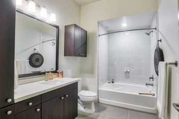 Modelhomes-spacious bathrooms with granite countertops