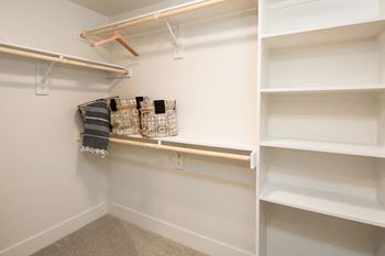 Walk-in closets with shelving