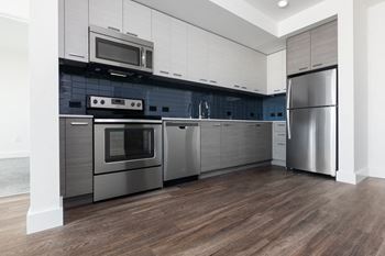 Efficient appliances in kitchen