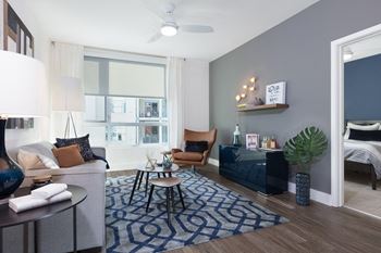 Living room with ceiling fan