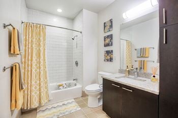 Modelhomes-spa-inspired bathrooms with abundant storage space