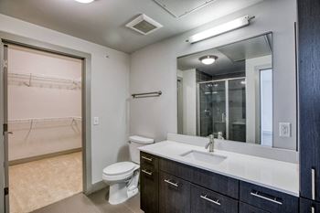 Renovated bathrooms with oversized closets