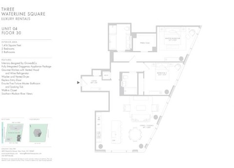Floor plan for 2 beds, 2 baths, 1416 sqft