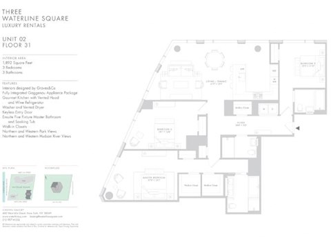 Floor plan for 3 beds, 3 baths, 1892 sqft
