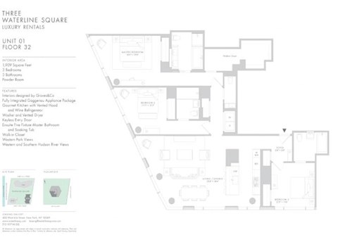 Floor plan for 3 beds, 3.5 baths, 1909 sqft