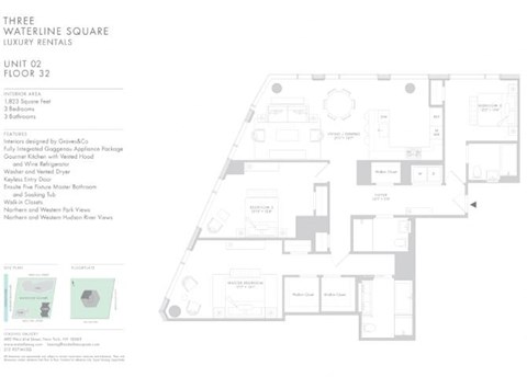 Floor plan for 3 beds, 3 baths, 1823 sqft
